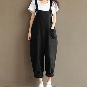 Black baggy wide legged tie overalls